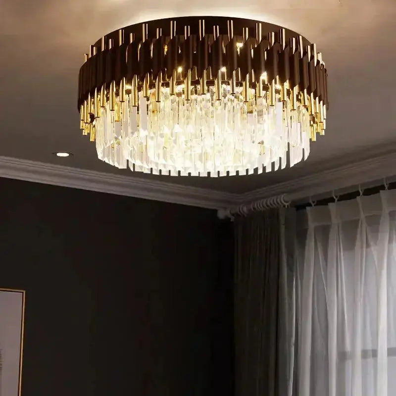 Modern Ceiling Black Crystal Chandelier — alternate product view 3