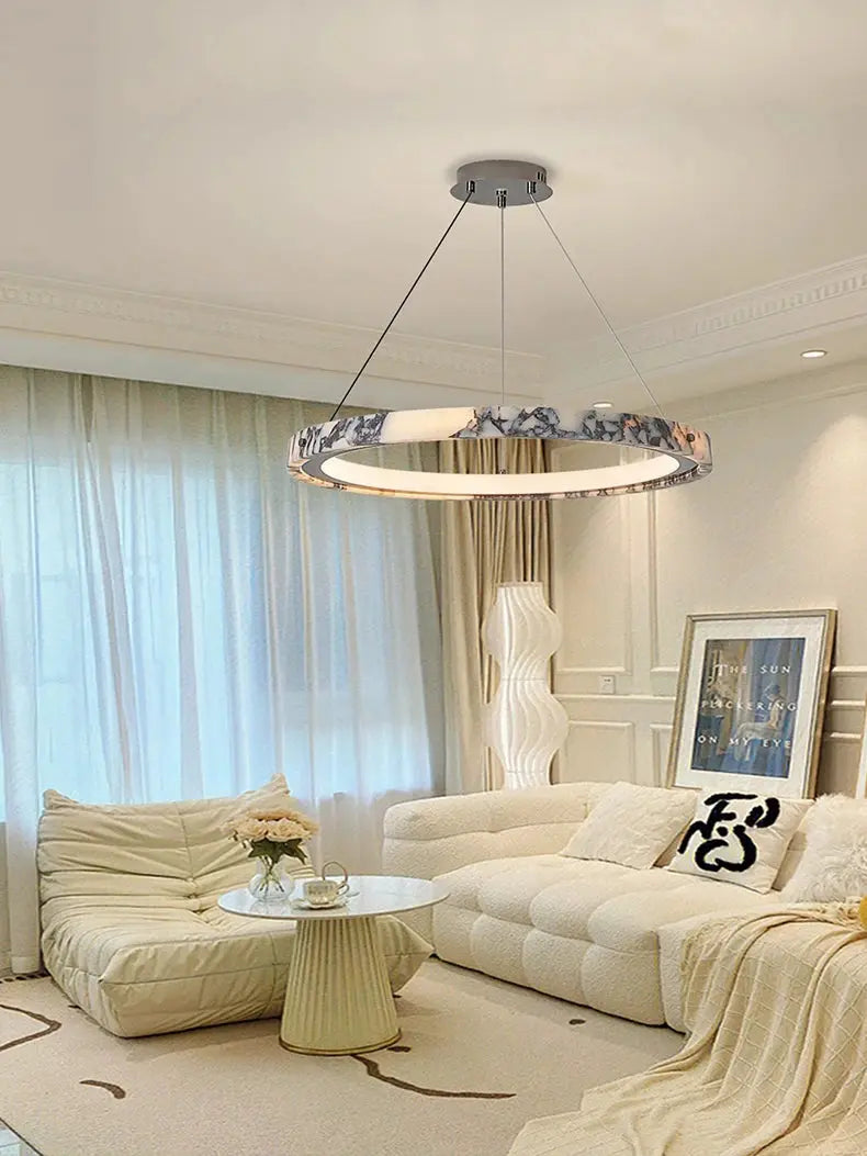 Italian Style Marble Ring Bedroom Chandelier — alternate product view 3