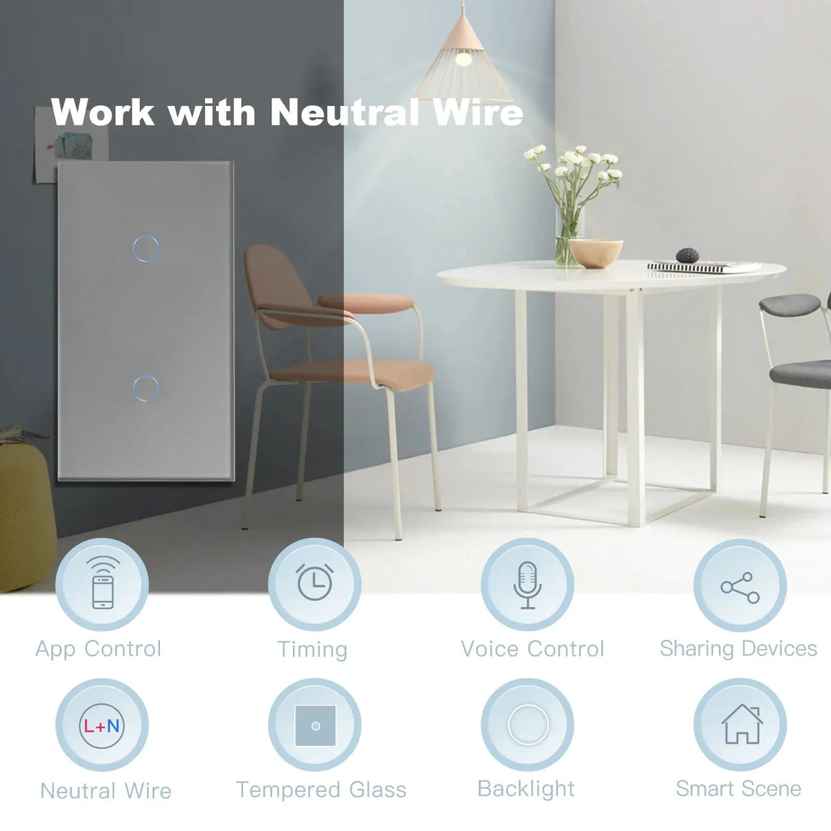 Wifi Light Smart Switch Grey White Black — alternate product view 2