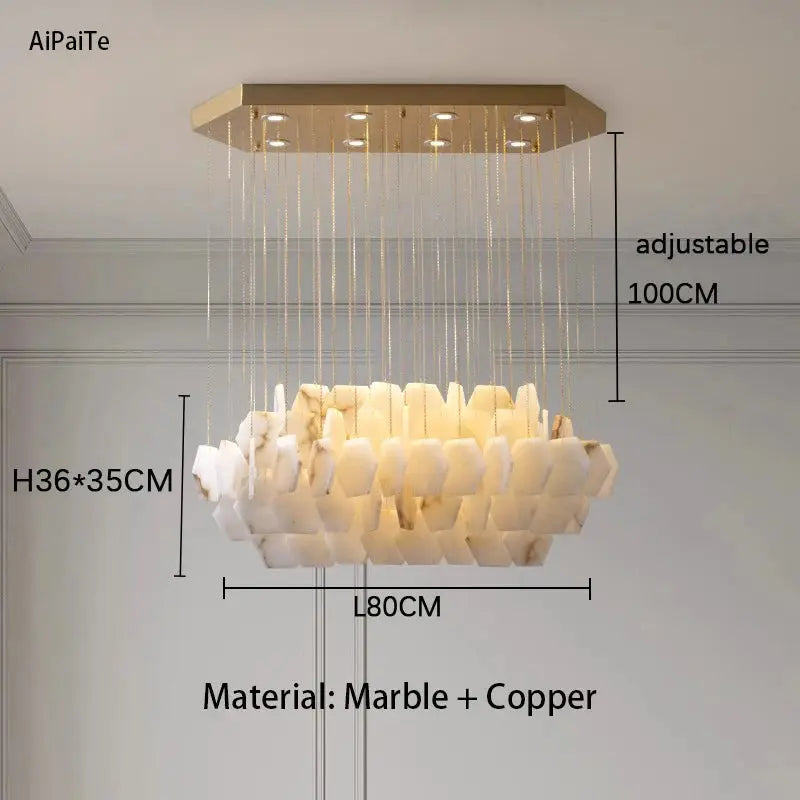 Snowflake Marble Nordic Chandelier — alternate product view 6