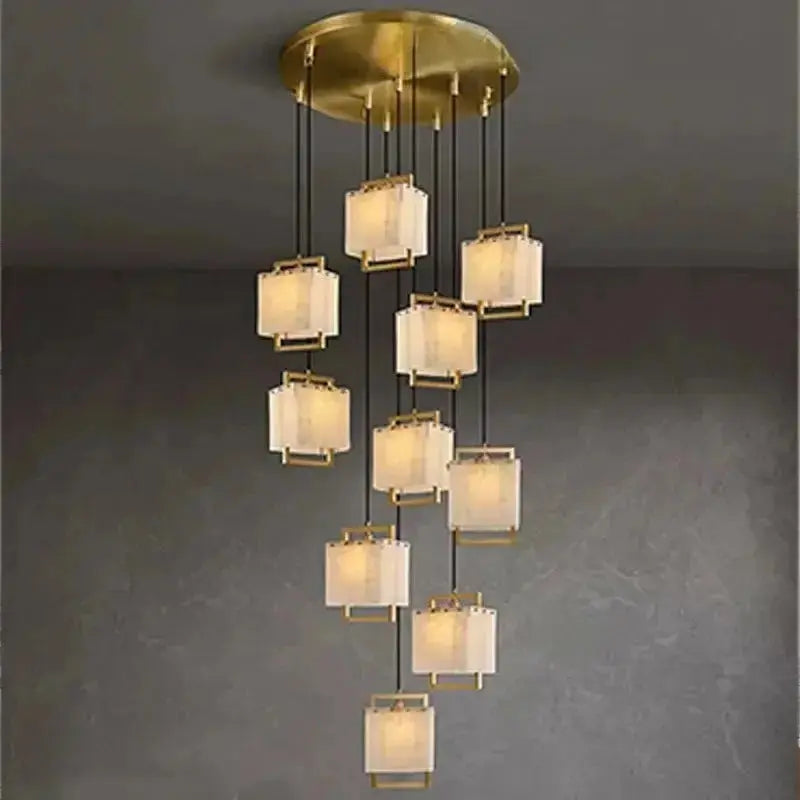 Modern Marble Chandelier Rectangle Pendant — alternate product view 4
