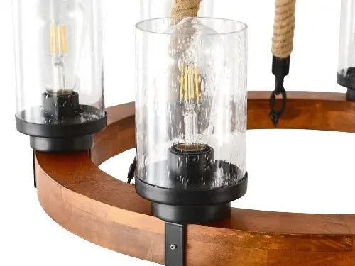Country Farmhouse Wood Chandelier — alternate product view 3