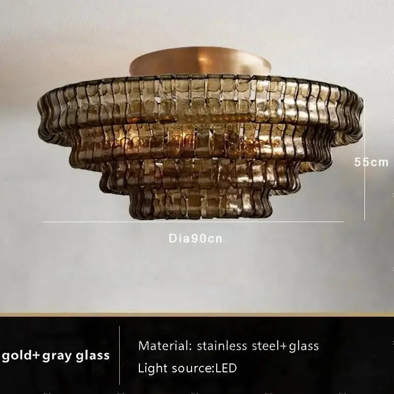 2026 Luxury Ceiling Modern Glass Chandelier — alternate product view 3