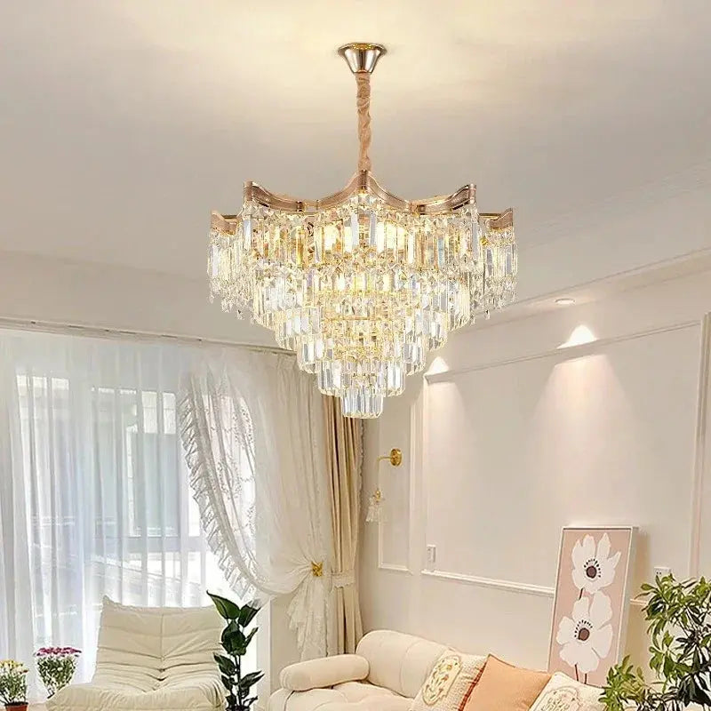 Modern Luxury Stairs Large Crystal Chandeliers — alternate product view 3