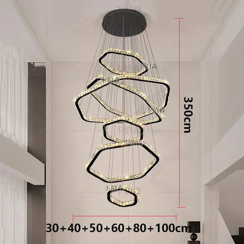 Modern Home Decoration Stair Crystal Chandelier — alternate product view 6