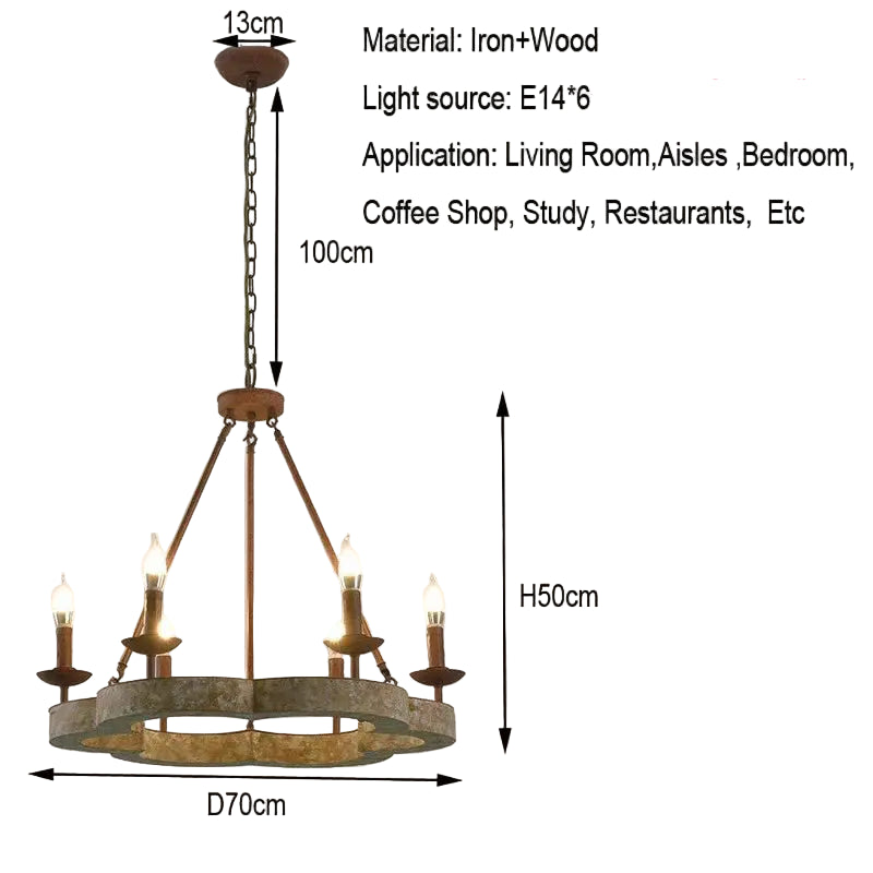 American Countryside Solid Wood Chandelier — alternate product view 5