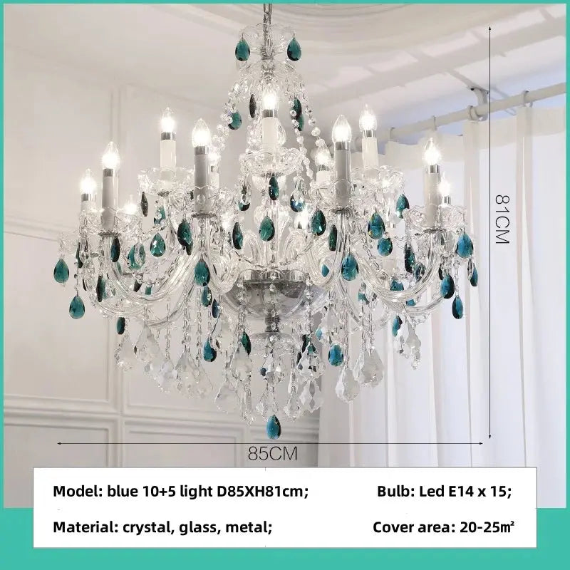 French Blue Crystal Chandelier — alternate product view 8