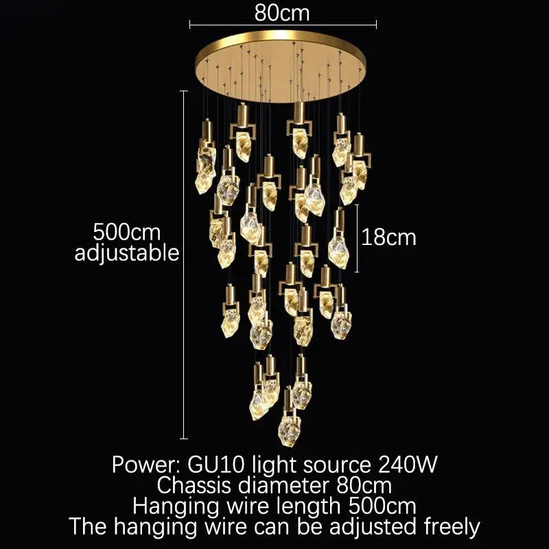 Crystal Staircase Chandelier with Irregular Drops — alternate product view 6