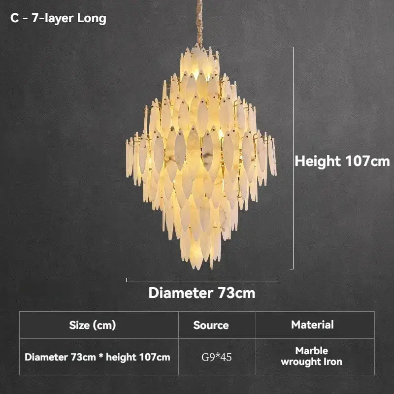Villa Loft Bedroom Designer Marble Chandeliers — alternate product view 10