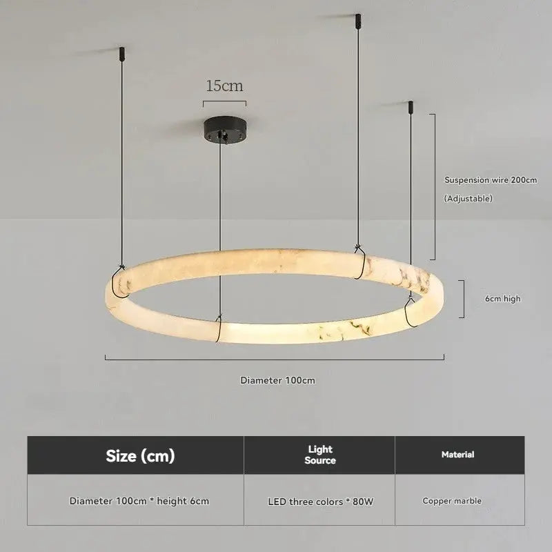 Modern Spanish Marble Dining Room Chandeliers — alternate product view 3