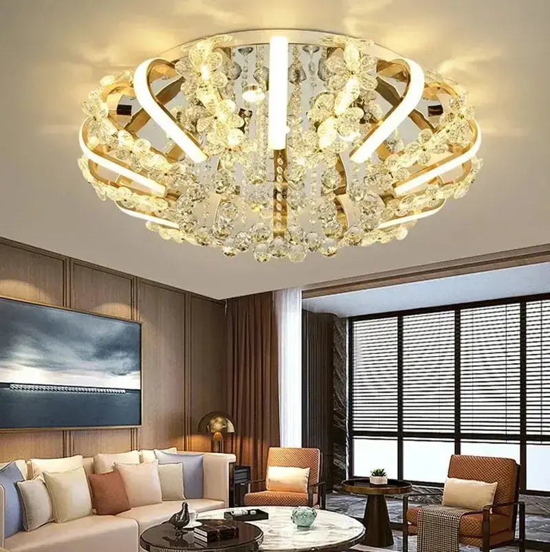 Modern Minimalist Crystal LED Ceiling Light — product view