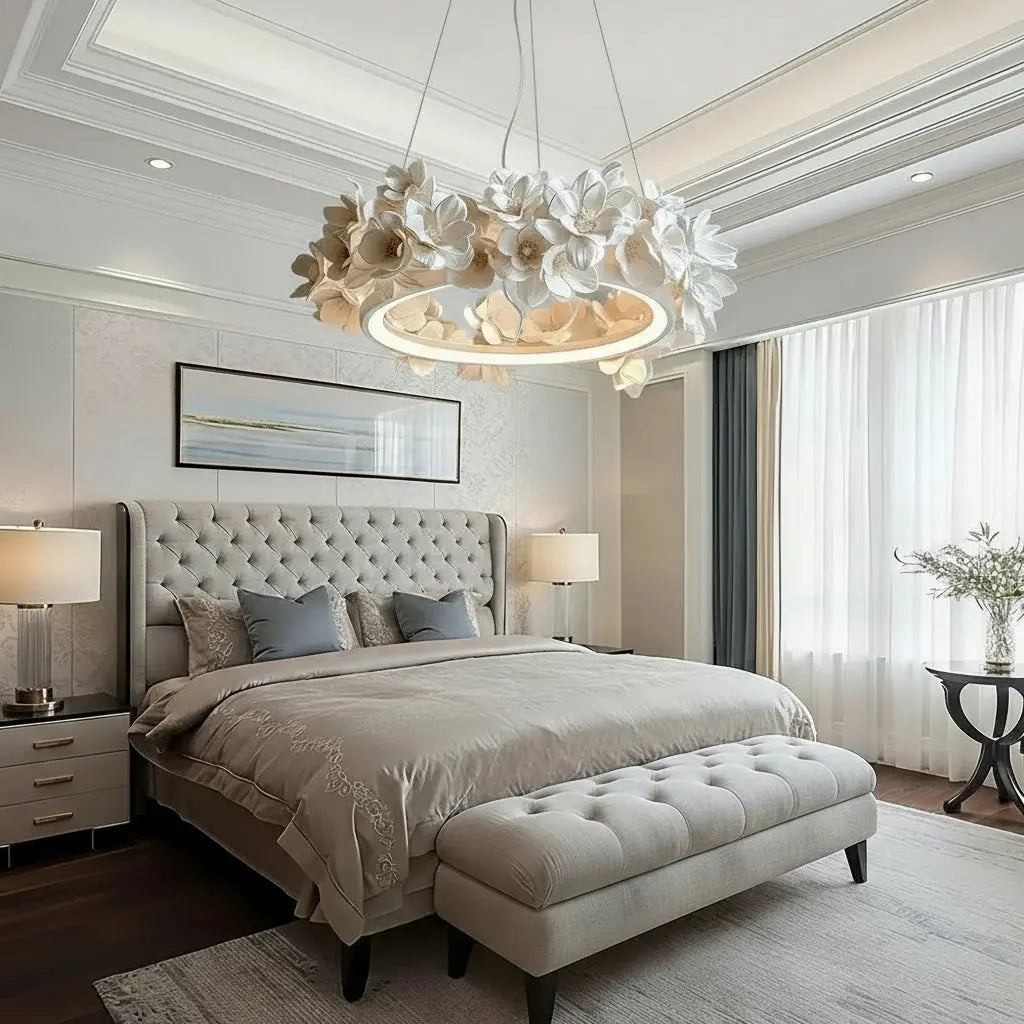 French Round Floral Chandelier — product view