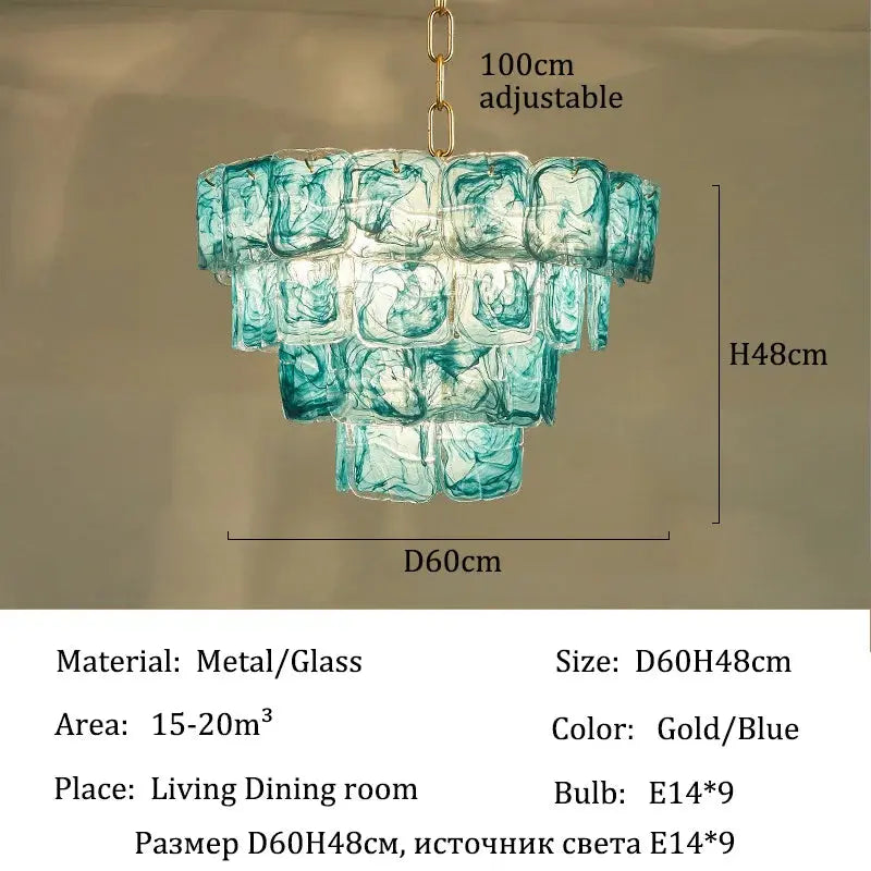 Virello Blue Glass Dining Room Chandelier — alternate product view 10