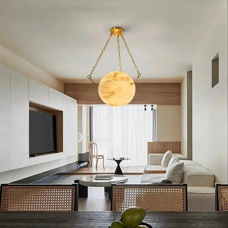 Designer Marble Ball Chandelier — alternate product view 2