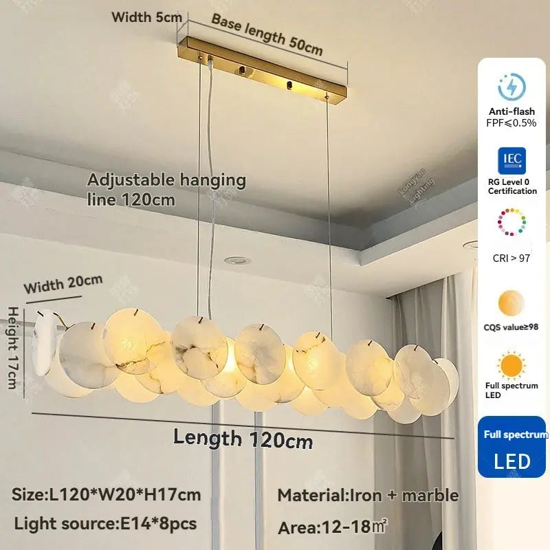 Modern White Marble Alabaster Round Lamp — alternate product view 6