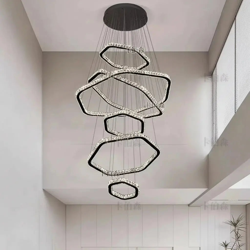 Modern Home Decoration Stair Crystal Chandelier — alternate product view 3