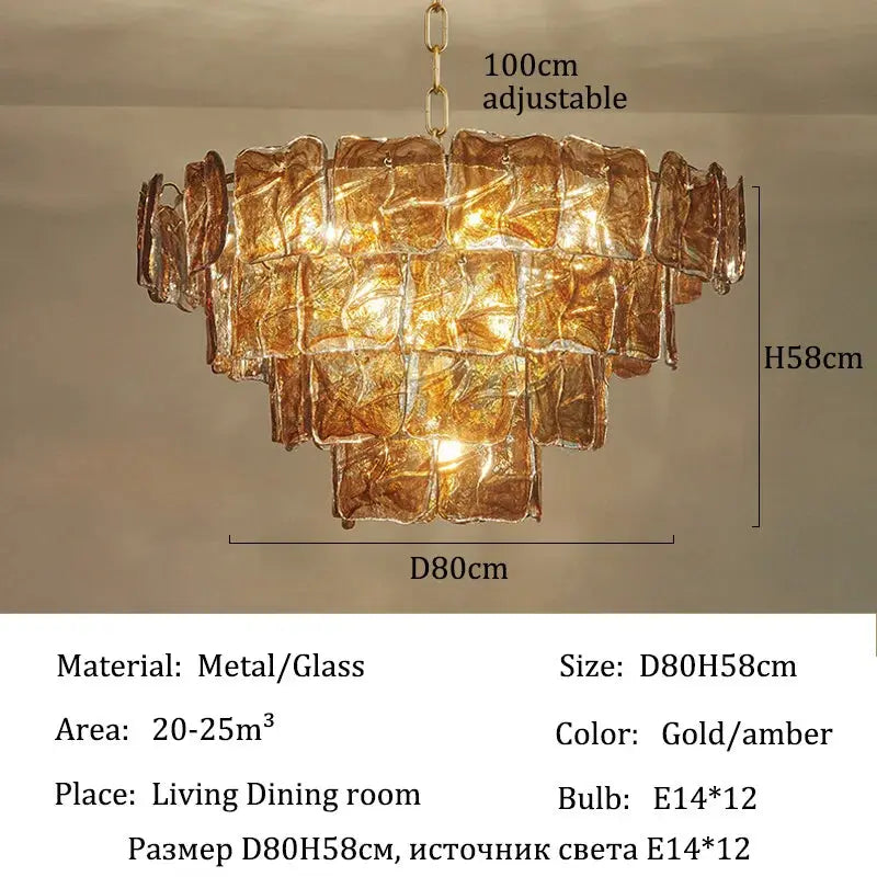 Virello Blue Glass Dining Room Chandelier — alternate product view 8