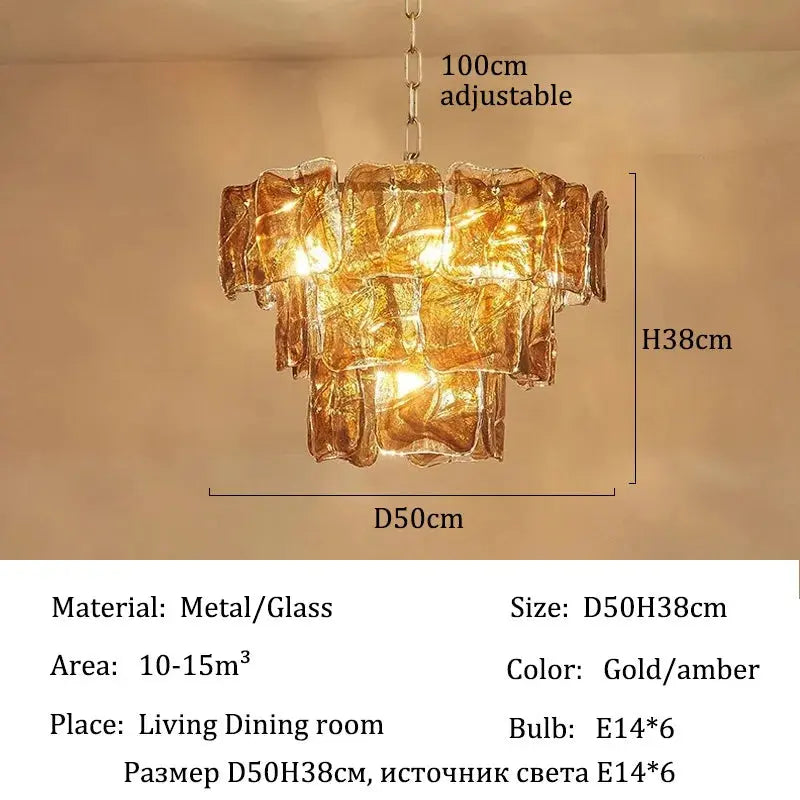 Virello Blue Glass Dining Room Chandelier — alternate product view 12