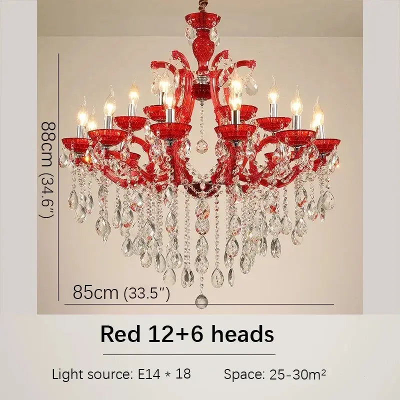 Red Luxury Crystal Chandelier — alternate product view 11