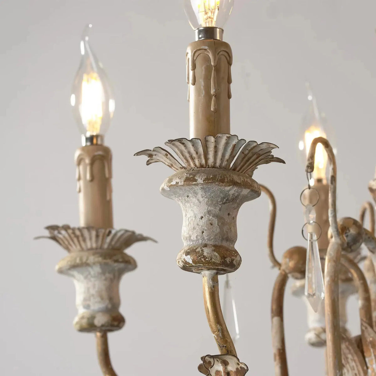 French Wood Art Vintage Chandelier — alternate product view 5
