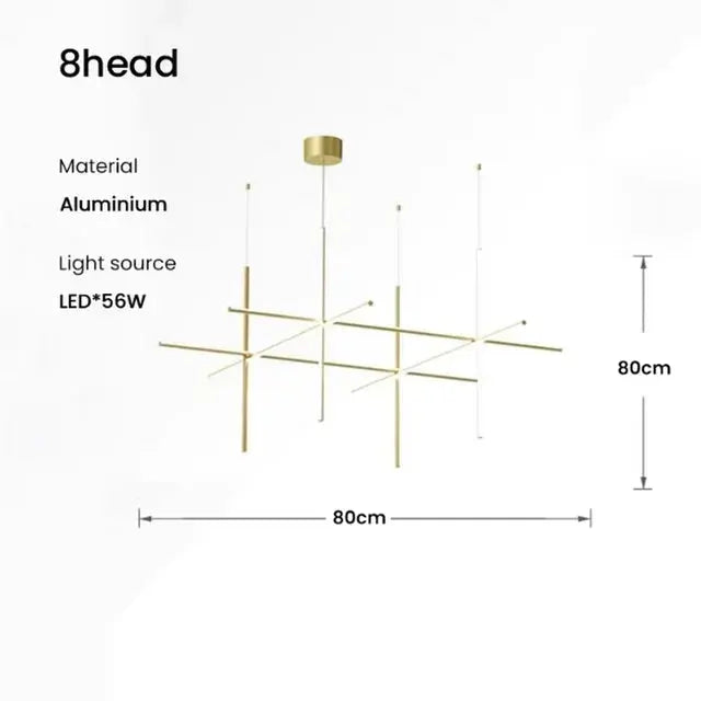 Nordic Minimalist Italian Tube Chandeliers — alternate product view 13