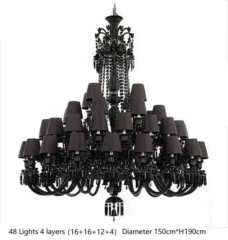 Villa Hotel Luxury Black Crystal Chandelier — alternate product view 4