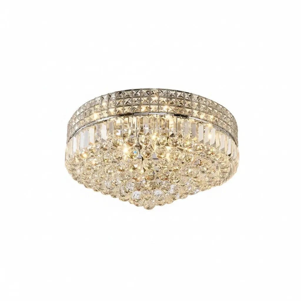 Modern Round Crystal Ceiling Light Fixture — alternate product view 1