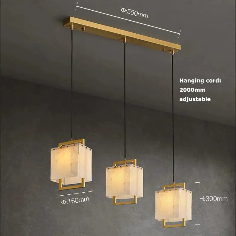 Modern Marble Chandelier Rectangle Pendant — alternate product view 10
