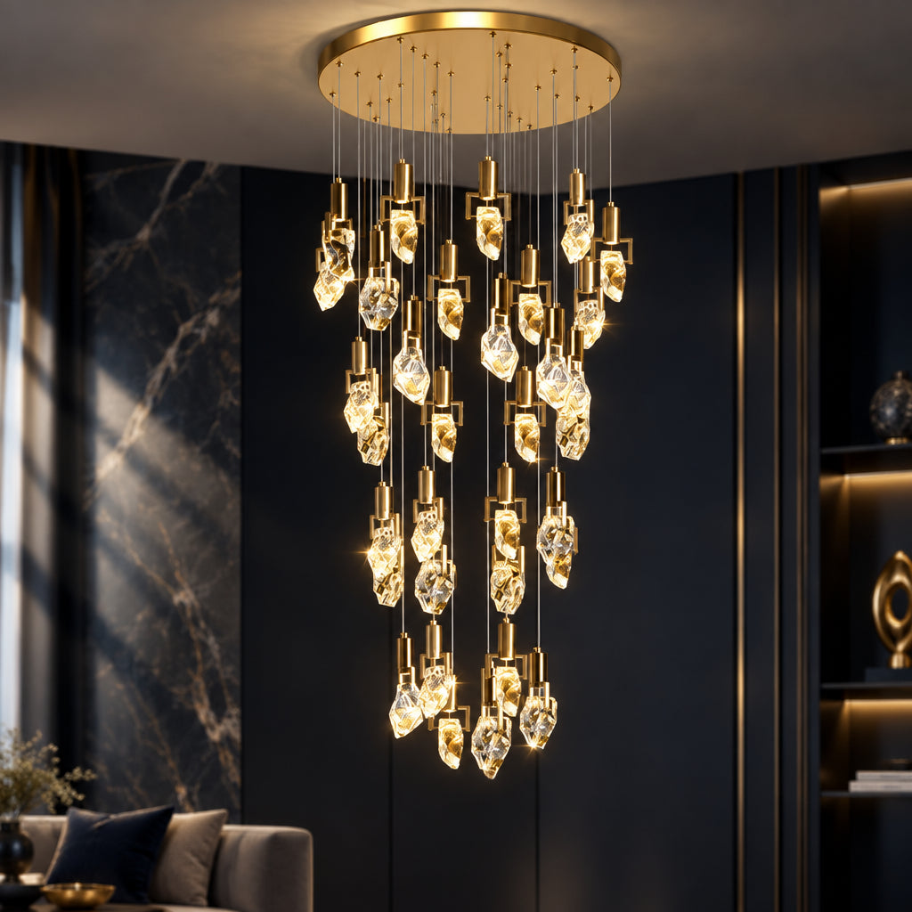 Crystal Staircase Chandelier with Irregular Drops — alternate product view 3