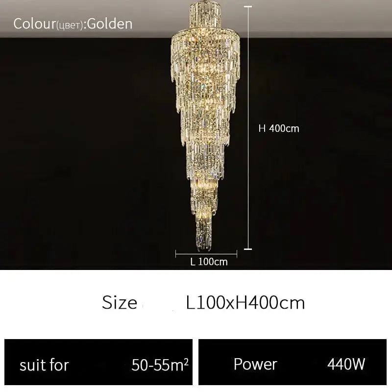Rotating Staircase Crystal Chandelier — alternate product view 9
