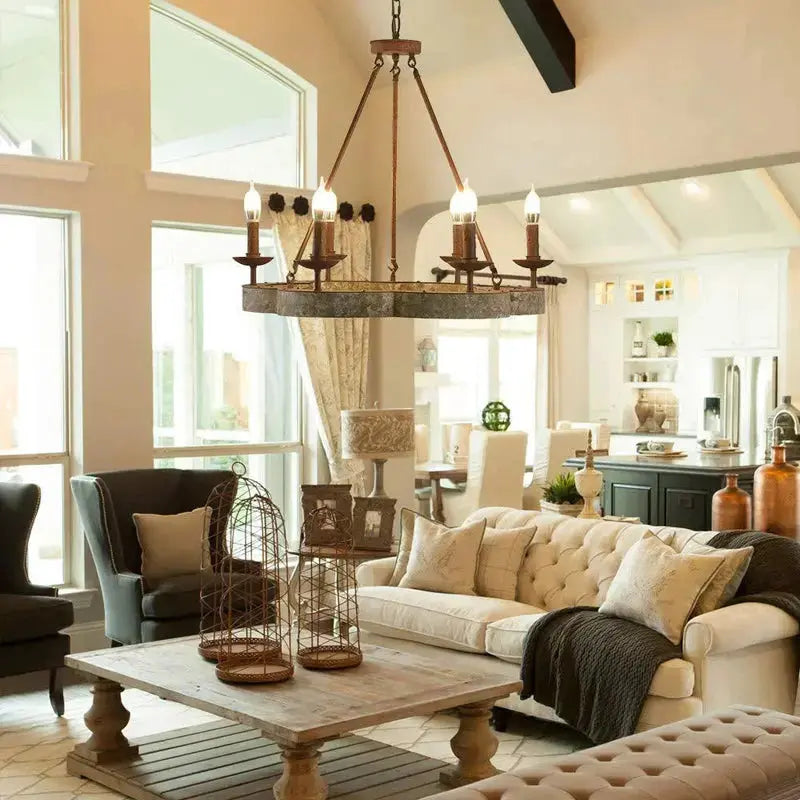 American Countryside Solid Wood Chandelier — product view
