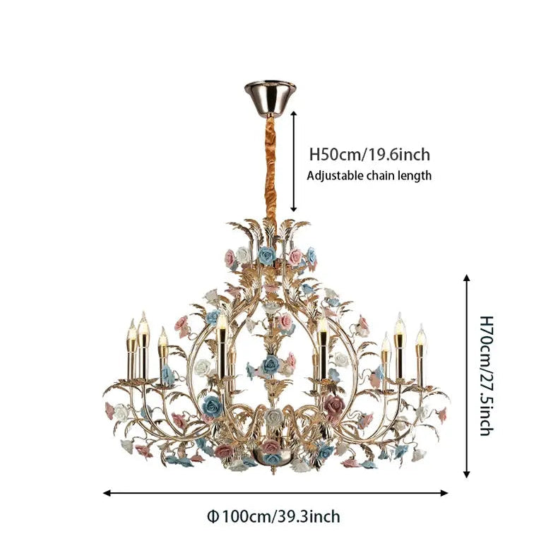 Coloured Floral Design Decorative Chandelier — alternate product view 5
