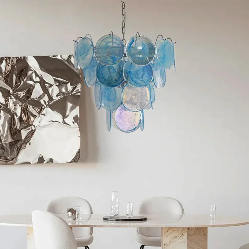 Calista Murano-inspired Art Deco Glass chandelier, product gallery image 4 of 15