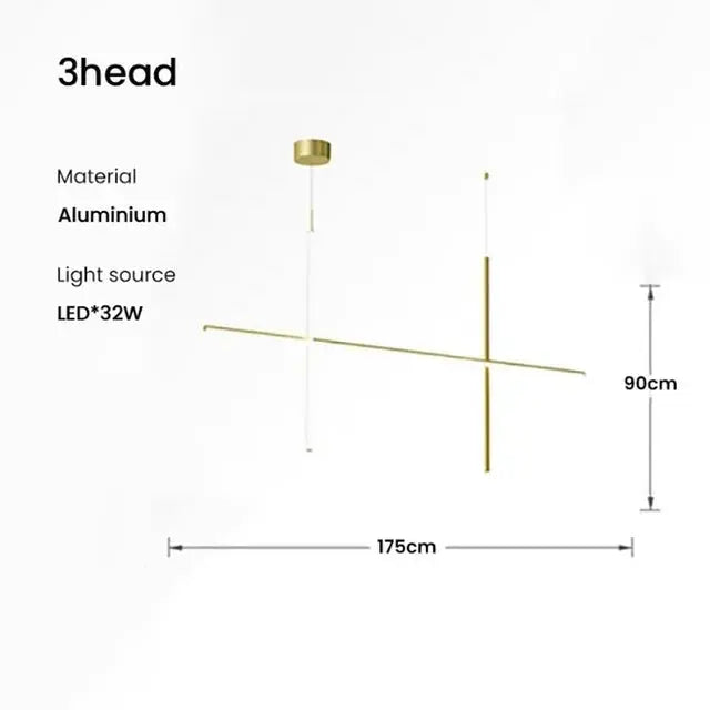 Nordic Minimalist Italian Tube Chandeliers — alternate product view 8