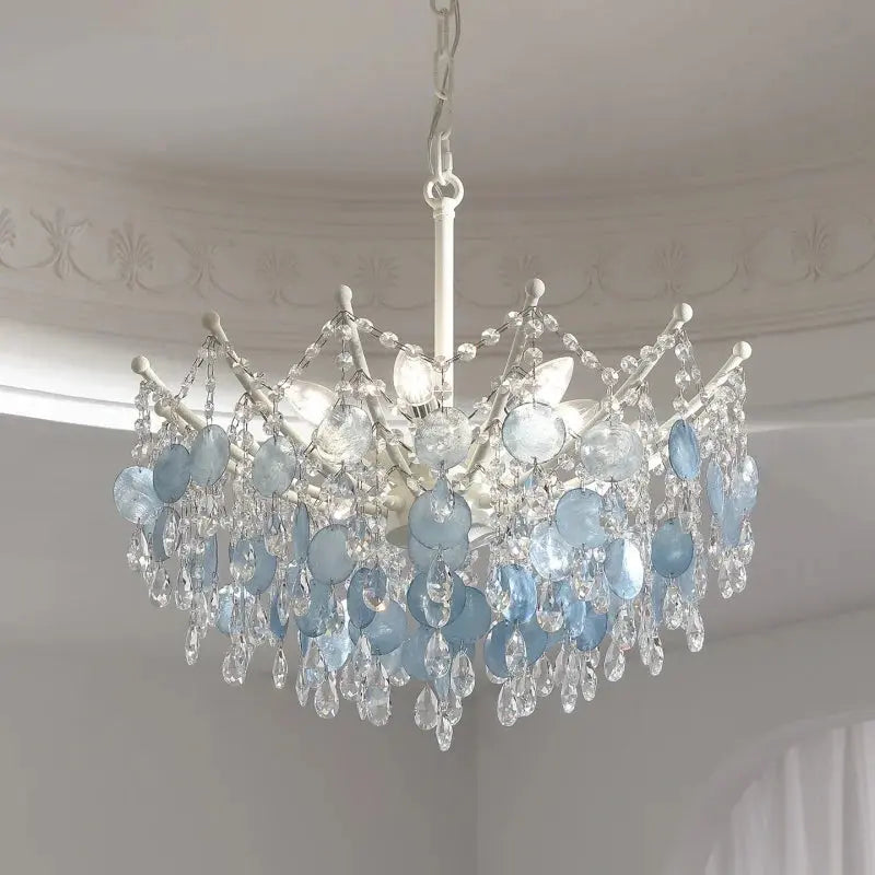 French Vintage Blue Crystal Lamp — alternate product view 4