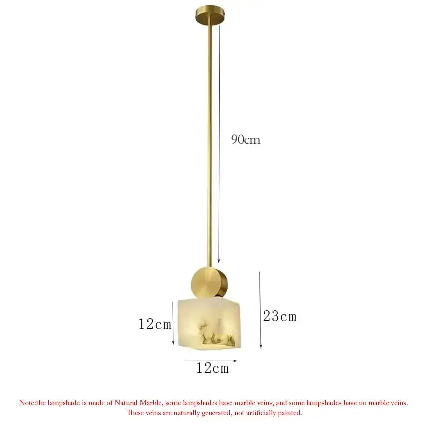 Nordic Marble Copper Hanging Lamp — alternate product view 7