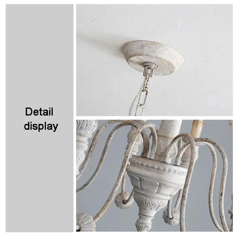 French Restaurant White Vintage Chandelier — alternate product view 4