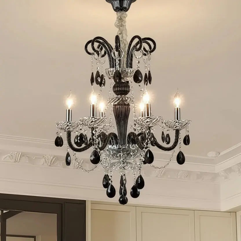 Black French Crystal Chandelier — alternate product view 2