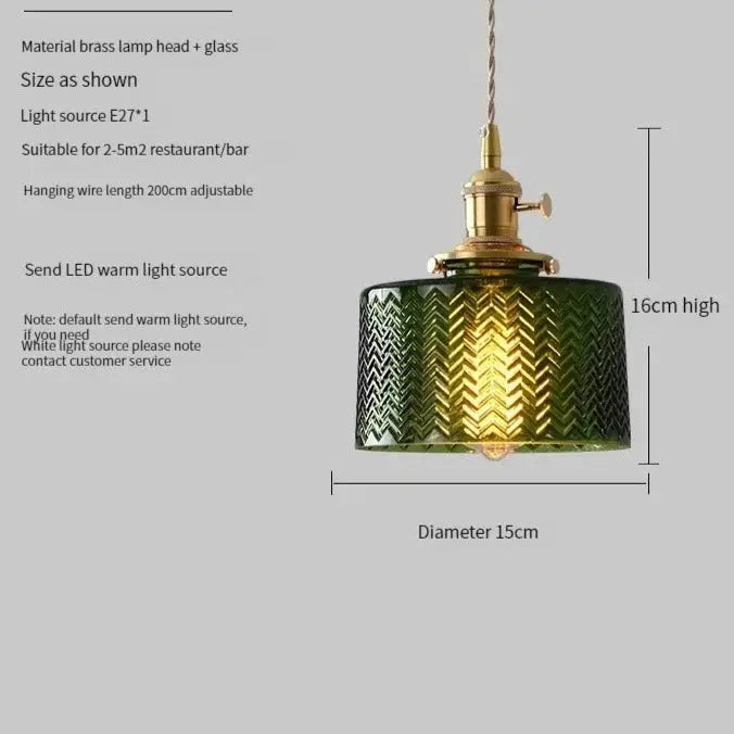 Green Glass Scandinavian Pendant Lights — alternate product view 10