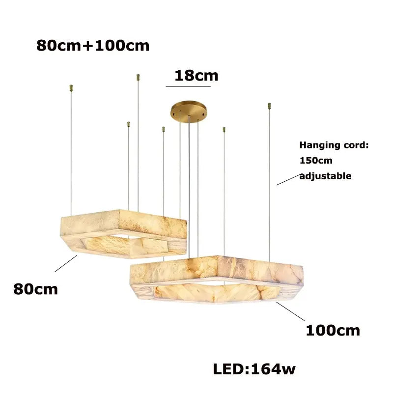 Hexagonal Alabaster Round Chandelier — alternate product view 7