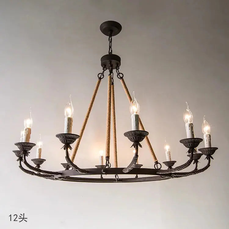 Rustic Farmhouse Chandelier for Dining Room | Vintage Country Lighting Idea — alternate product view 2