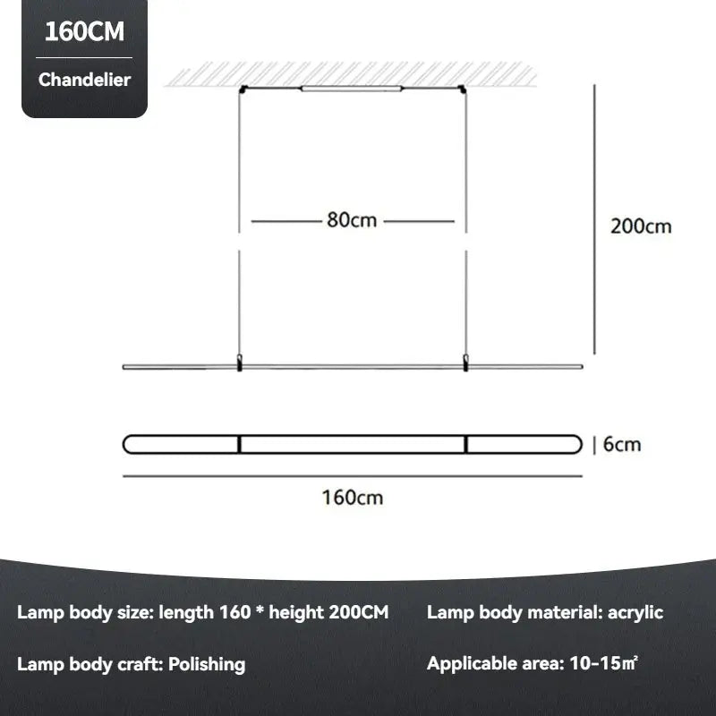 Long Strip Post Modern Lighting — alternate product view 9