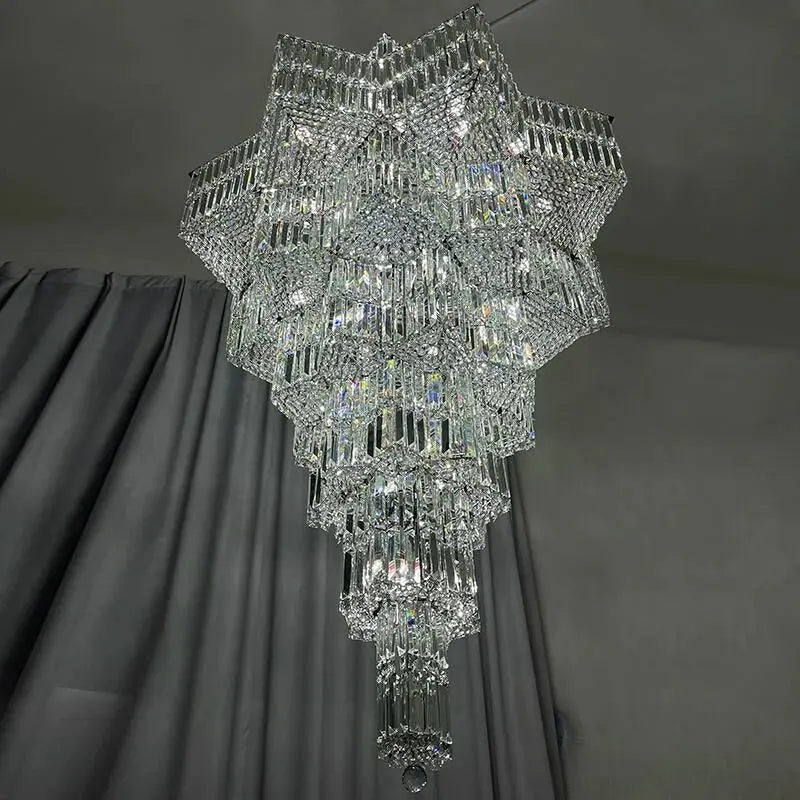 Luxury Villa Chandeliers Star Staircase Crystal Chandelier — alternate product view 2