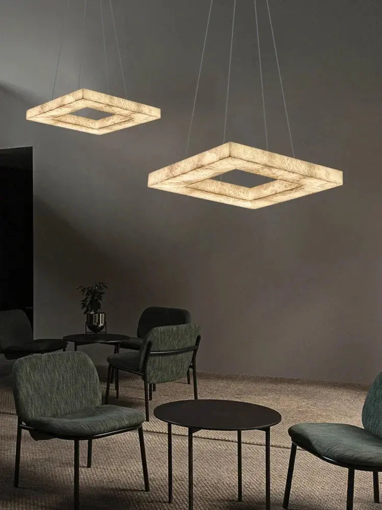 Luxury Marble Lighting Square Chandeliers — alternate product view 4