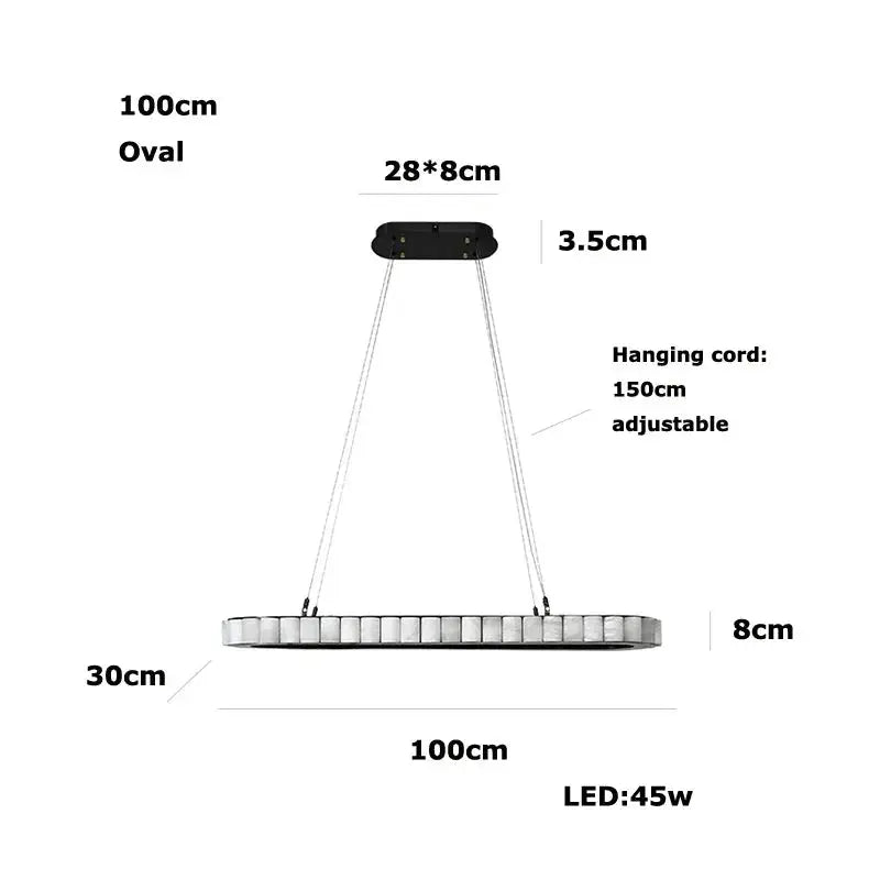 Modern Minimalist Designer Alabaster Chandelier — alternate product view 20