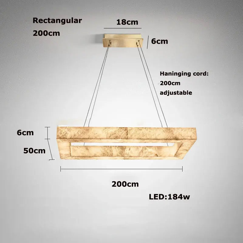 Luxury Marble Lighting Square Chandeliers — alternate product view 21