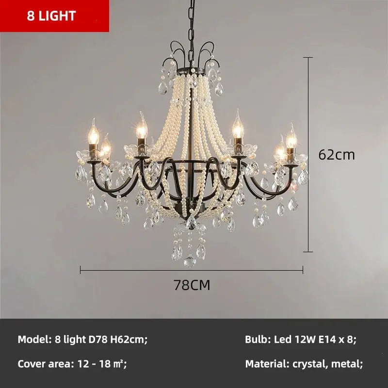 French Design Pearl Crystal Chandelier — alternate product view 9