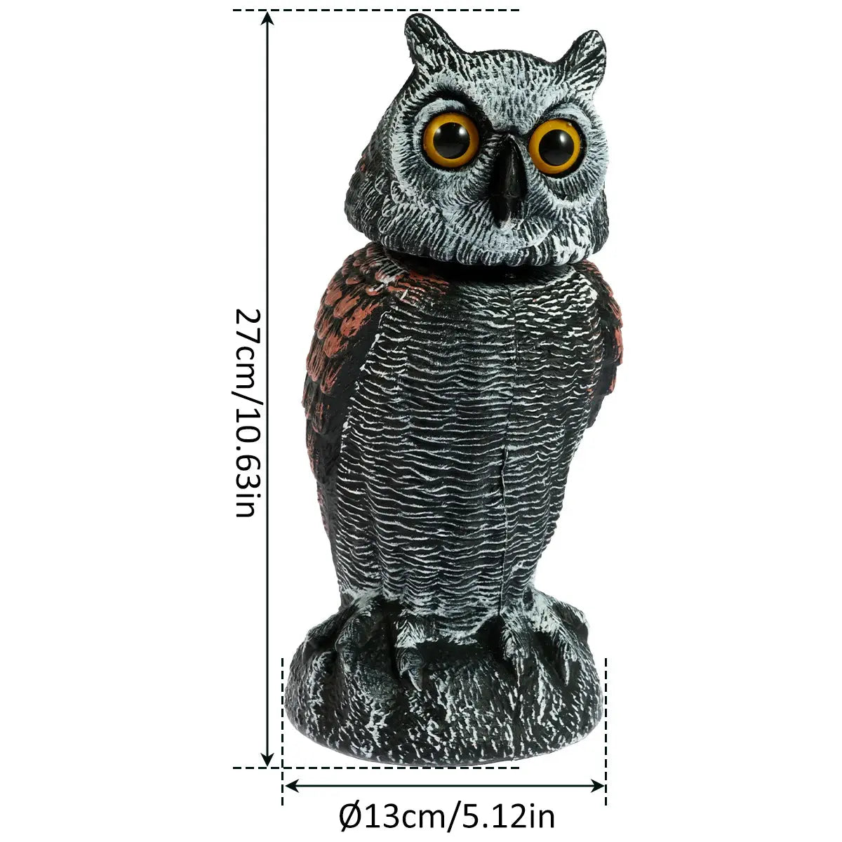 Owl Decoy Light for Outdoor Garden Yard Bird Repellent — alternate product view 6