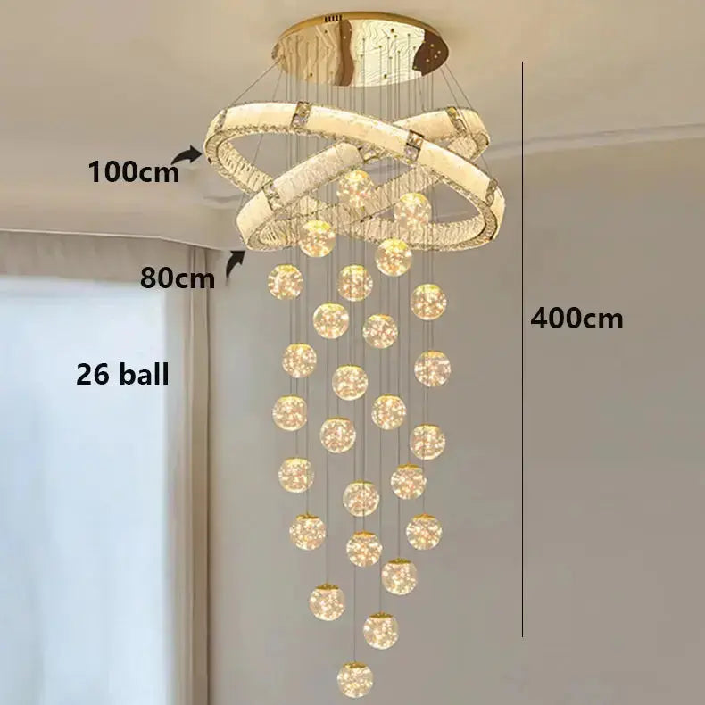Modern Home Decor Led Staircase Chandeliers — alternate product view 10