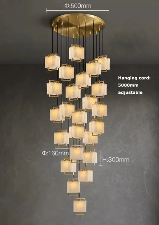 Modern Marble Chandelier Rectangle Pendant — alternate product view 12
